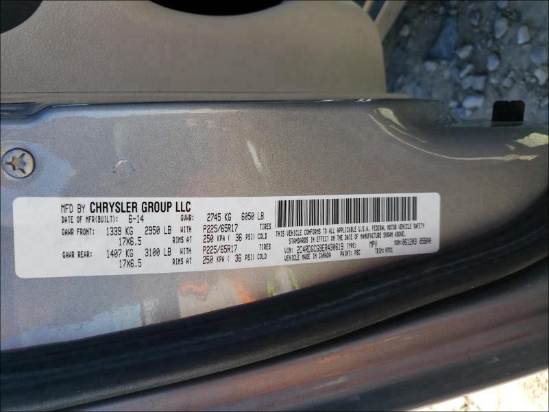 2014 DODGE GRAND CARA 2C4RDGCG9ER430619