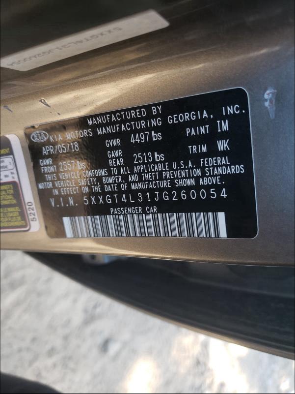 2018 KIA OPTIMA LX 5XXGT4L31JG260054