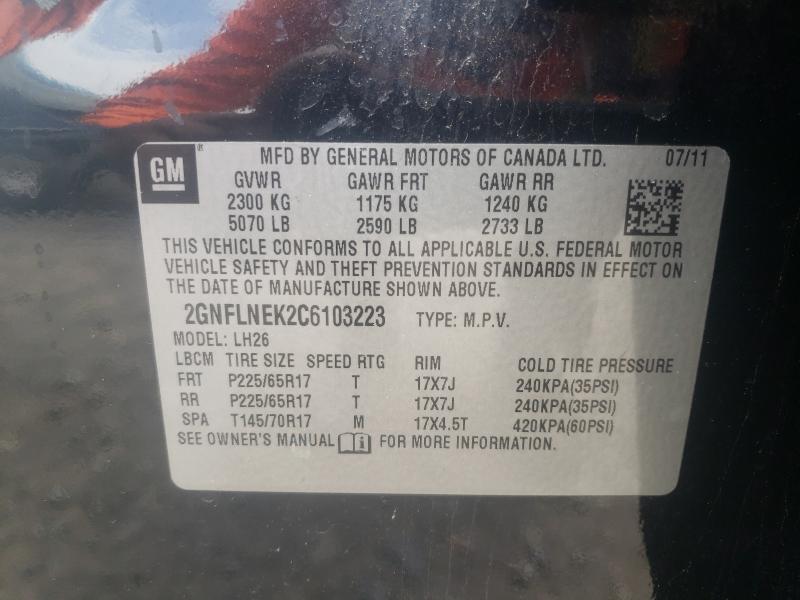 2012 CHEVROLET EQUINOX LT 2GNFLNEK2C6103223