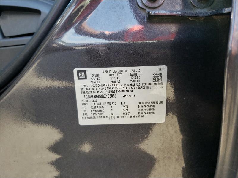 2016 CHEVROLET EQUINOX LS 1GNALBEK8GZ103858