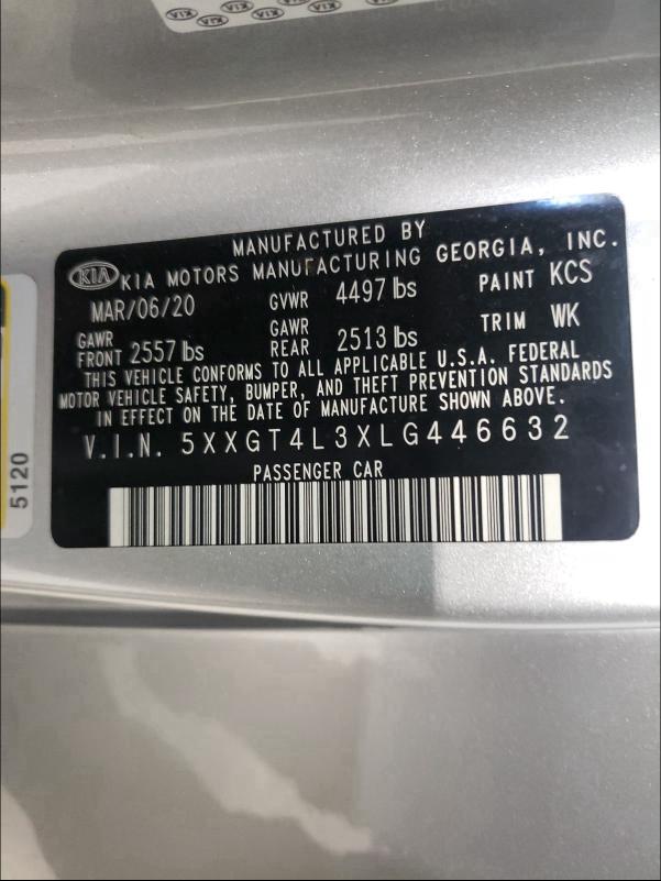2020 KIA OPTIMA LX 5XXGT4L3XLG446632