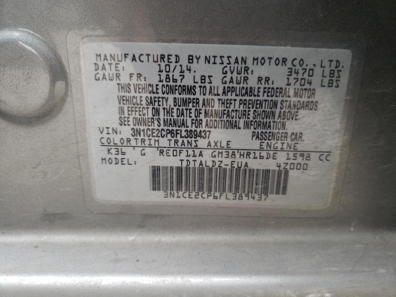 2015 NISSAN VERSA NOTE 3N1CE2CP6FL389437