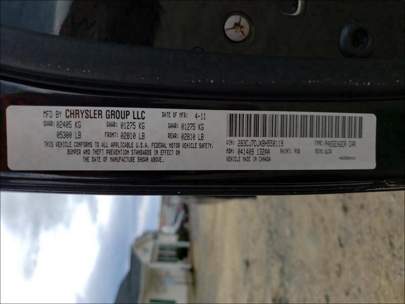 2011 DODGE CHALL SRT8 2B3CJ7DJXBH558119