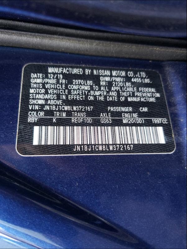 2020 NISSAN ROGUE SPOR JN1BJ1CW8LW372167