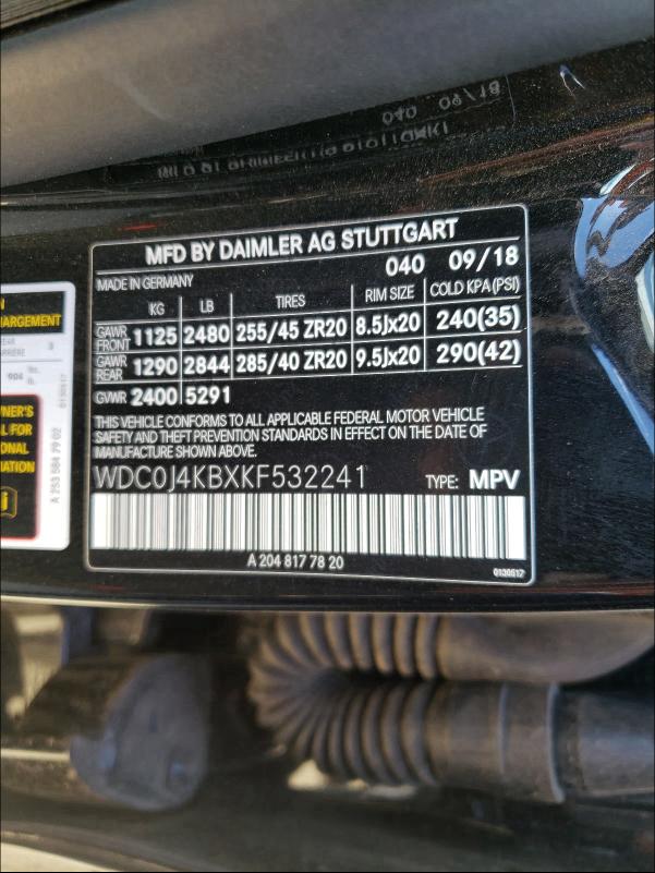 2019 MERCEDES-BENZ GLC COUPE WDC0J4KBXKF532241