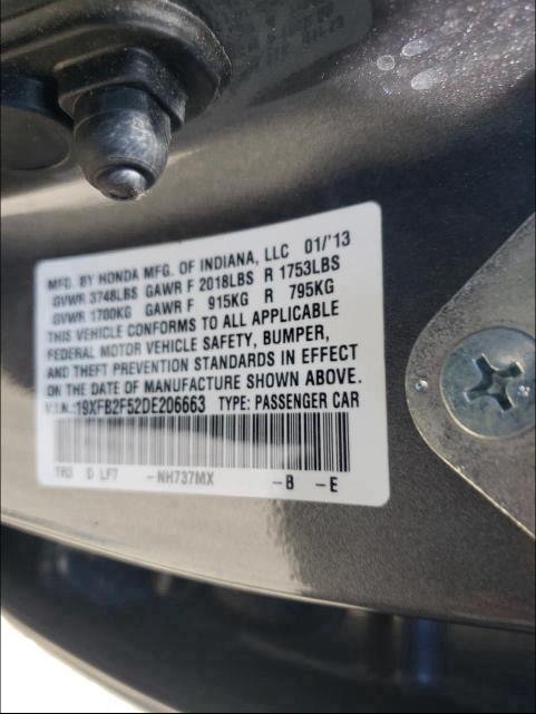 2013 HONDA CIVIC LX 19XFB2F52DE206663