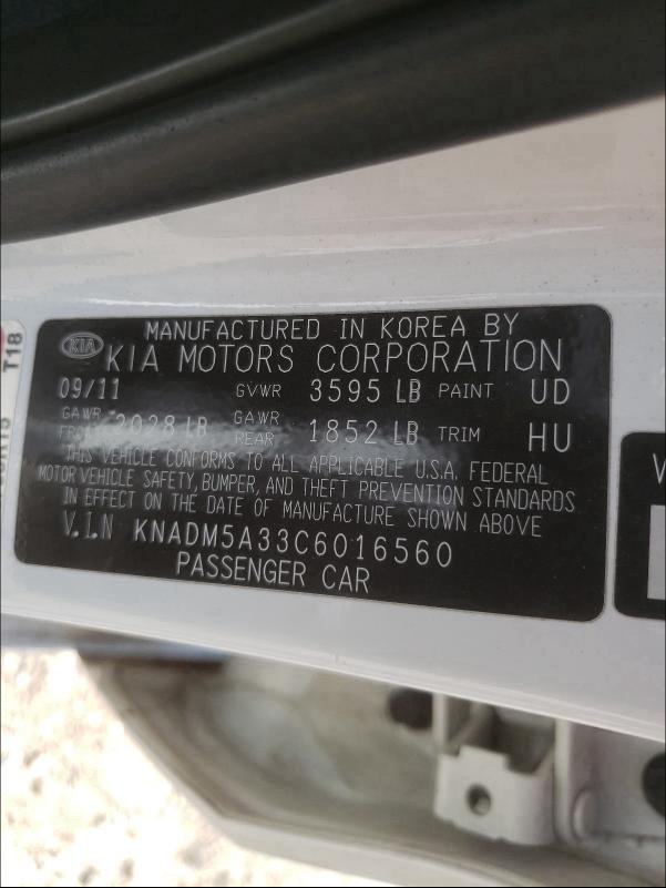 2012 KIA RIO LX KNADM5A33C6016560