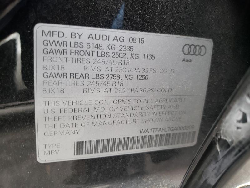 VIN WA1TFAFL7GA008209 2016 Audi A4, Premium no.10