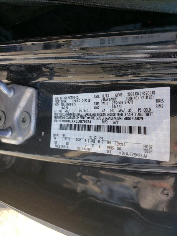 2014 FORD ESCAPE TIT 1FMCU0JXXEUB79754