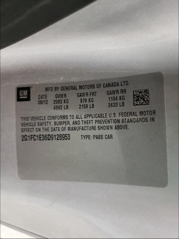 2013 CHEVROLET CAMARO LT 2G1FC1E36D9128953