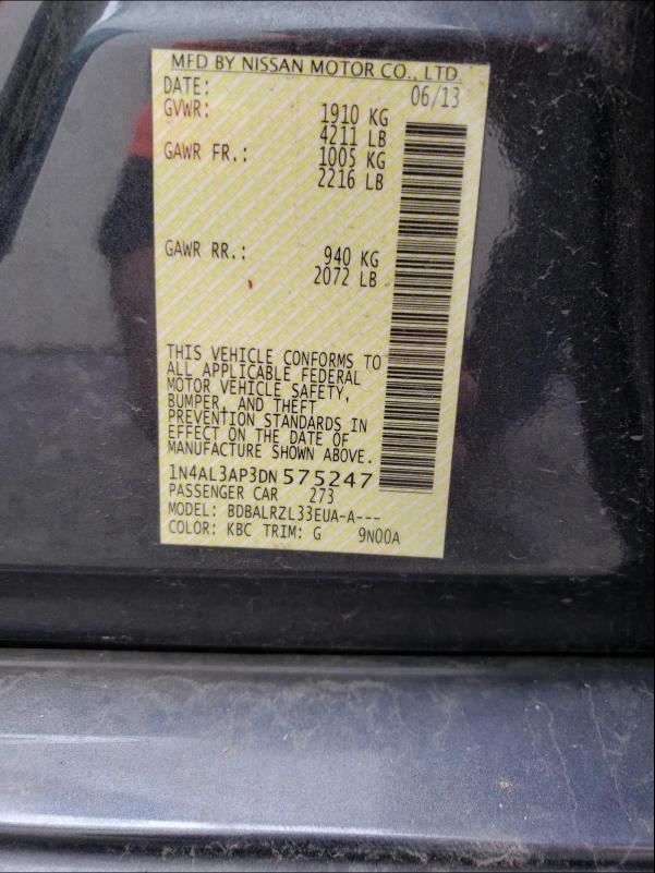 2013 NISSAN ALTIMA 2.5 1N4AL3AP3DN575247
