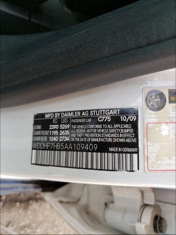 2010 MERCEDES-BENZ E 63 AMG WDDHF7HB5AA109409