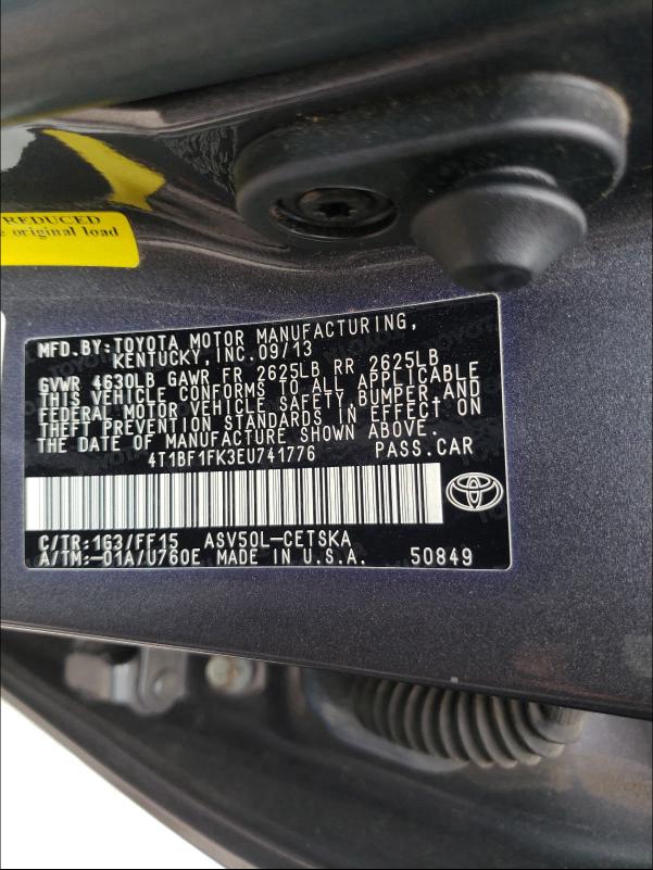 2014 TOYOTA CAMRY L 4T1BF1FK3EU741776