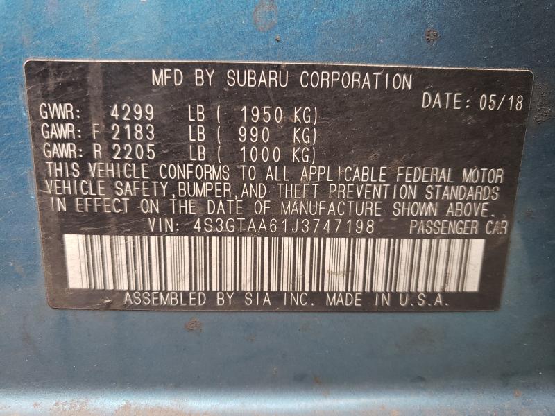 2018 SUBARU IMPREZA 4S3GTAA61J3747198
