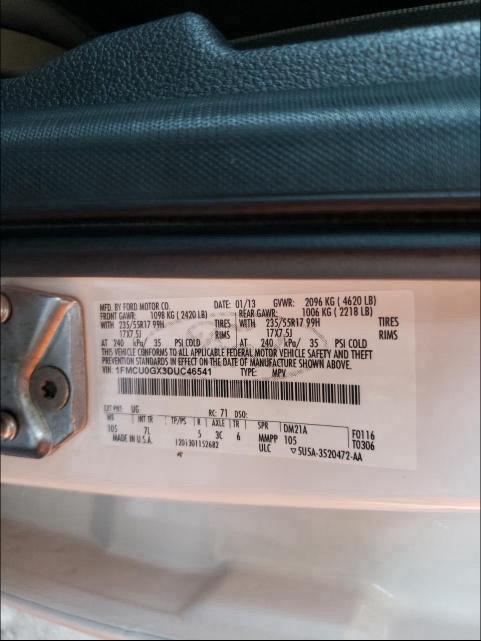 2013 FORD ESCAPE SE 1FMCU0GX3DUC46541