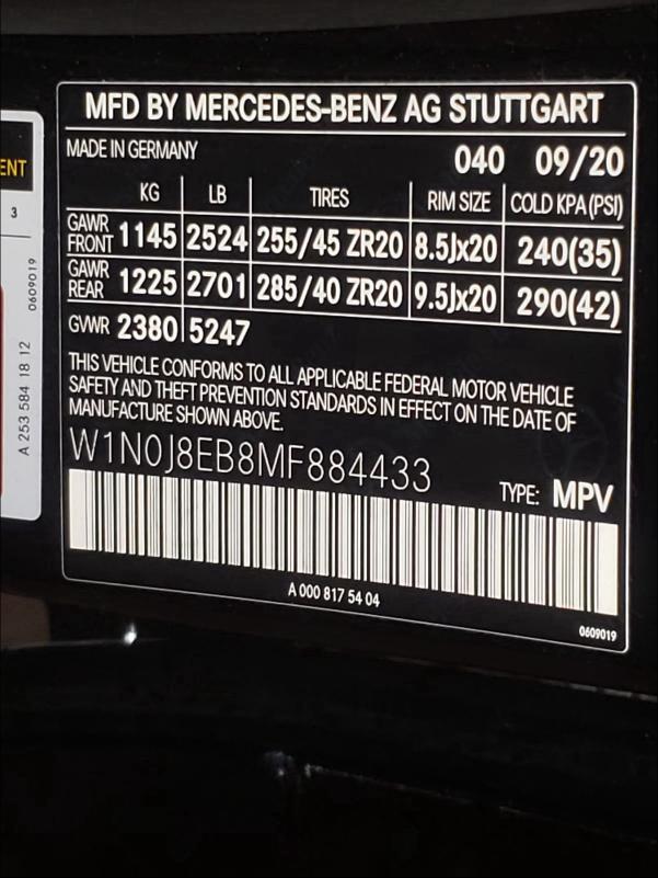 2021 MERCEDES-BENZ GLC COUPE W1N0J8EB8MF884433