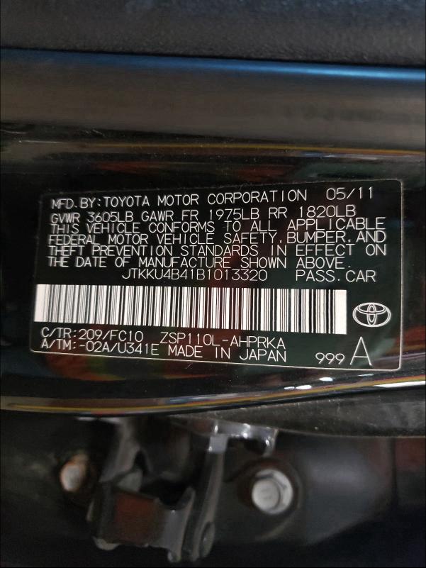 2011 TOYOTA SCION XD JTKKU4B41B1013320