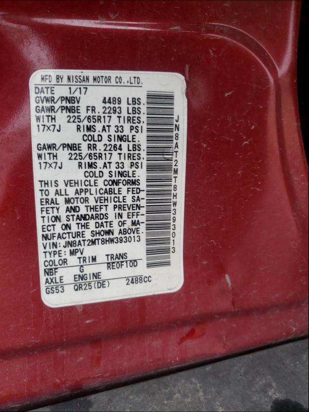 2017 NISSAN ROGUE S JN8AT2MT8HW393013