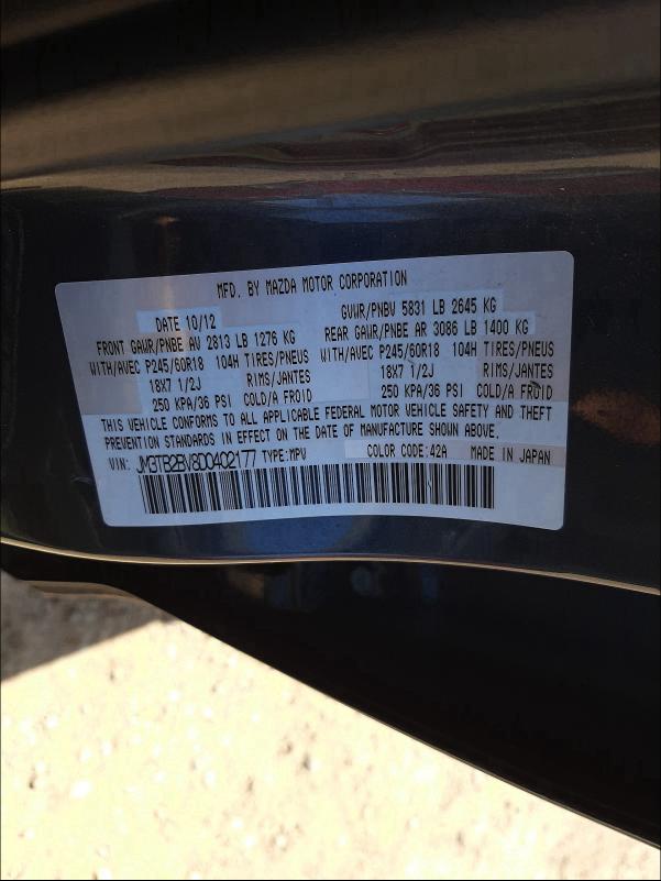 2013 MAZDA CX-9 SPORT JM3TB2BV8D0402177