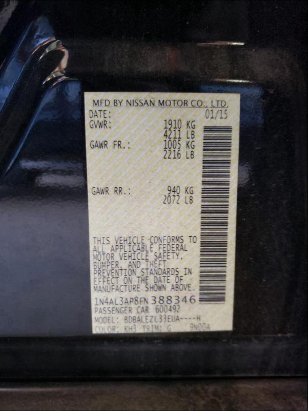 2015 NISSAN ALTIMA 2.5 1N4AL3AP8FN388346
