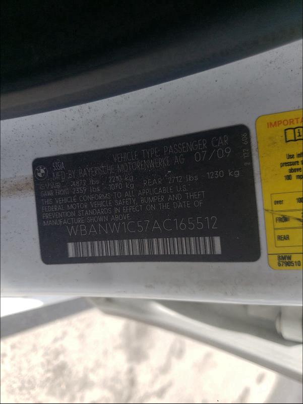 2010 BMW 535I WBANW1C57AC165512