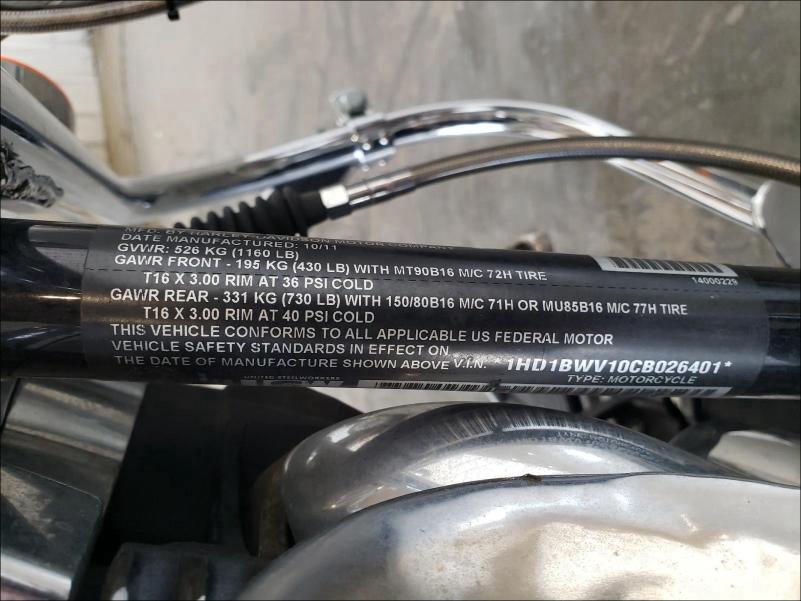 2012 HARLEY-DAVIDSON FLSTC HERI 1HD1BWV10CB026401