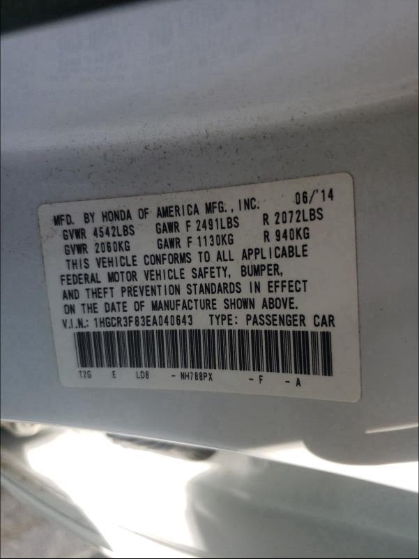 2014 HONDA ACCORD EXL 1HGCR3F83EA040643
