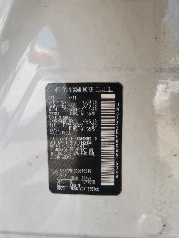 2012 INFINITI QX56 JN8AZ2NF8C9515349