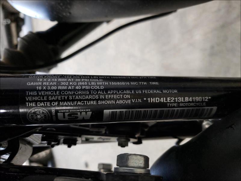 2020 HARLEY-DAVIDSON XL883 N 1HD4LE213LB419012