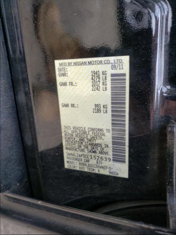 2012 NISSAN ALTIMA BAS 1N4AL2AP3CC152639