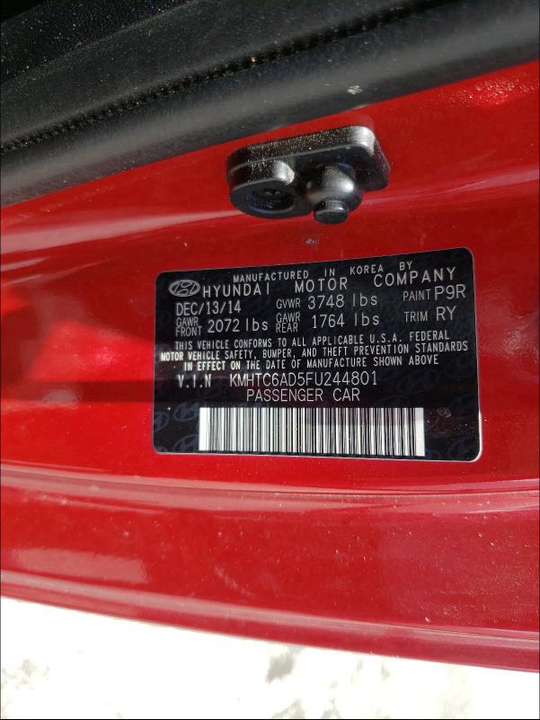 2015 HYUNDAI VELOSTER KMHTC6AD5FU244801