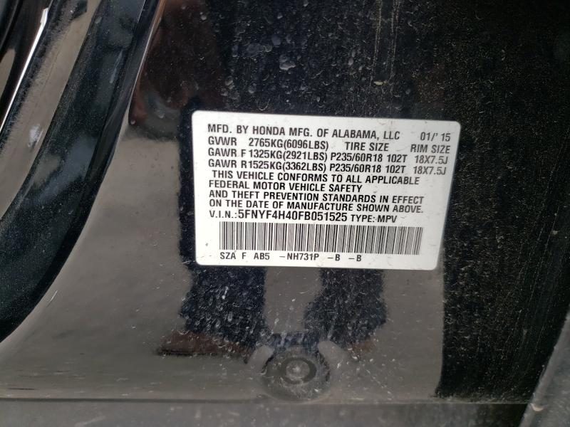 2015 HONDA PILOT EX 5FNYF4H40FB051525