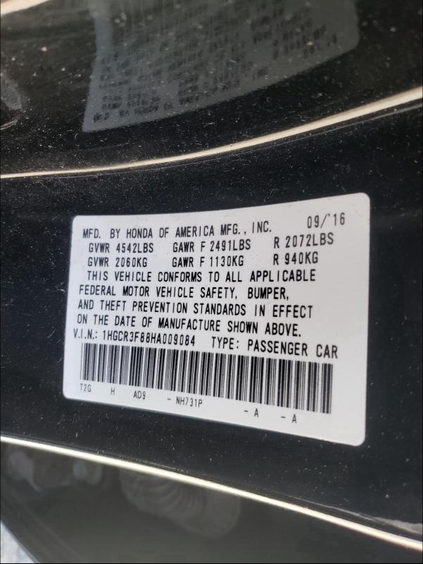 2017 HONDA ACCORD EXL 1HGCR3F88HA009084