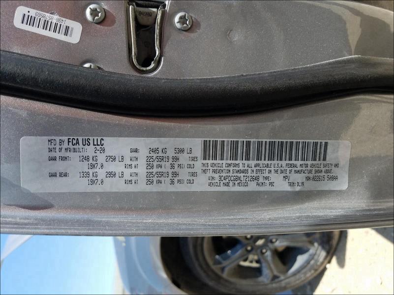 2020 DODGE JOURNEY CR 3C4PDCGBXLT212648