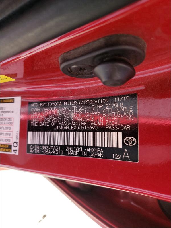 2016 TOYOTA SCION IM JTNKARJEXGJ515690