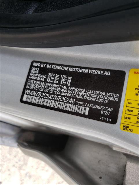 2013 MINI COOPER COU WMWZB3C5XDWR36248