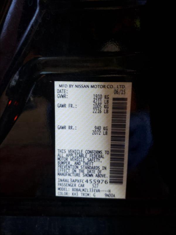 2015 NISSAN ALTIMA 2.5 1N4AL3APXFC455976