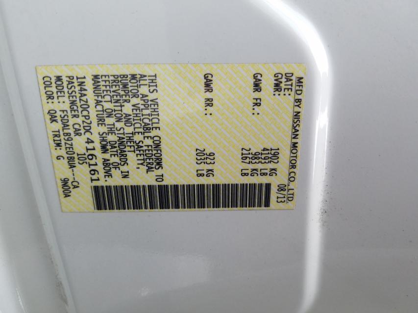 2013 NISSAN LEAF S 1N4AZ0CP2DC416161