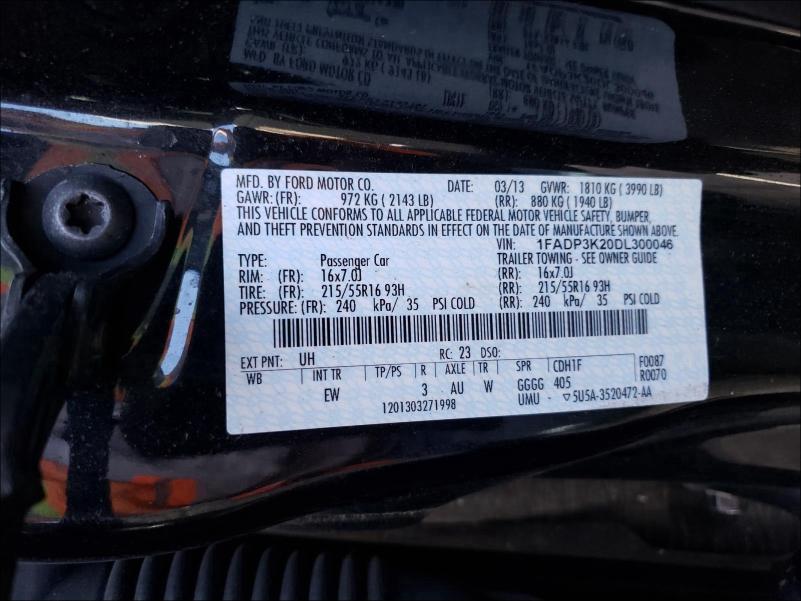2013 FORD FOCUS SE 1FADP3K20DL300046