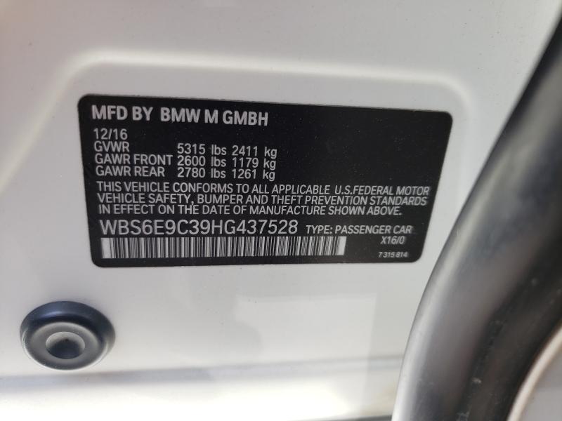 2017 BMW M6 GRAN CO WBS6E9C39HG437528