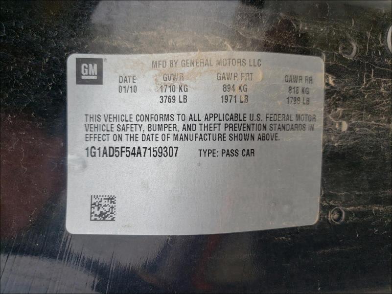 2010 CHEVROLET COBALT 1LT 1G1AD5F54A7159307