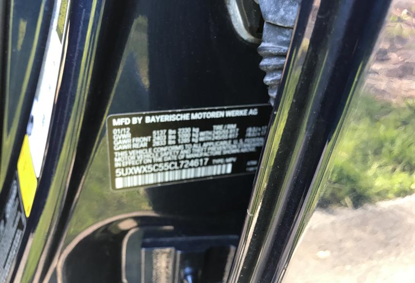 2012 BMW X3 XDRIVE2 5UXWX5C55CL724617