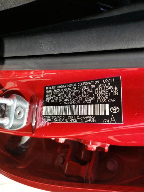 2012 TOYOTA SCION XD JTKKU4B46C1016702
