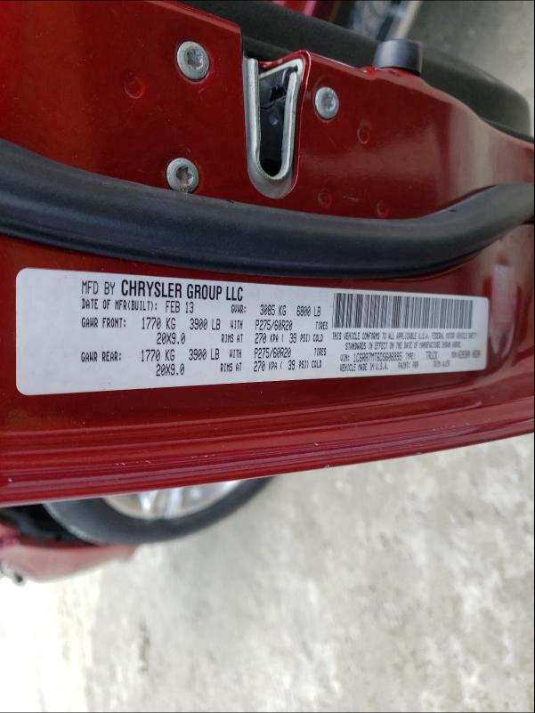 2013 RAM 1500 SPORT 1C6RR7MT6DS606995
