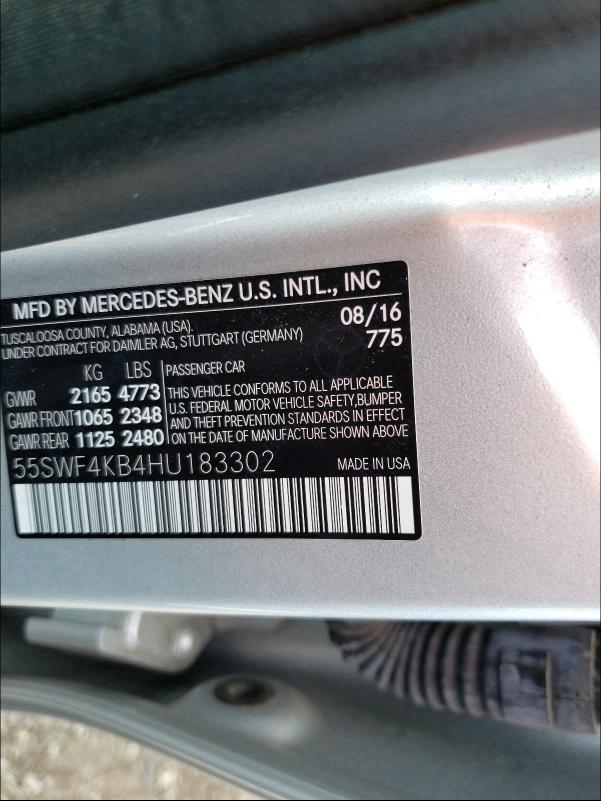 2017 MERCEDES-BENZ C 300 4MAT 55SWF4KB4HU183302