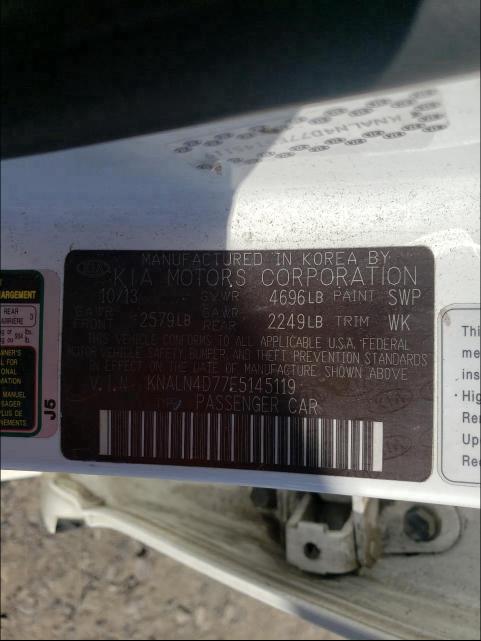2014 KIA CADENZA PR KNALN4D77E5145119