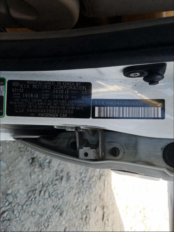 2011 KIA RIO BASE KNADH4A38B6910650