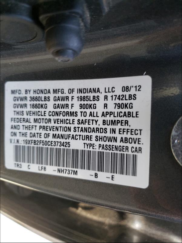2012 HONDA CIVIC LX 19XFB2F50CE373425