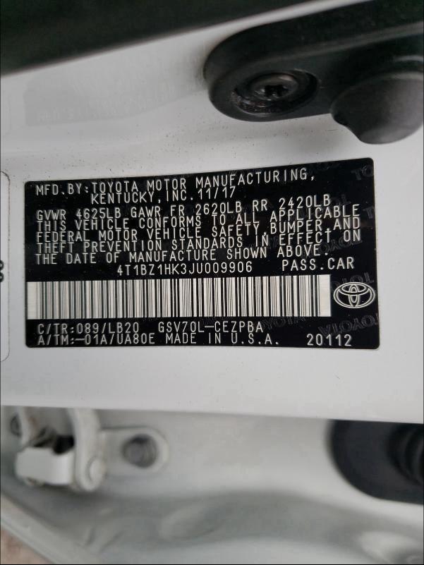 2018 TOYOTA CAMRY XSE 4T1BZ1HK3JU009906