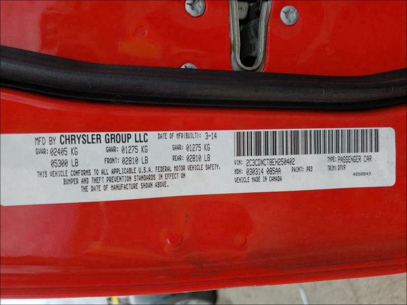 2014 DODGE CHARGER R/ 2C3CDXCT8EH250402